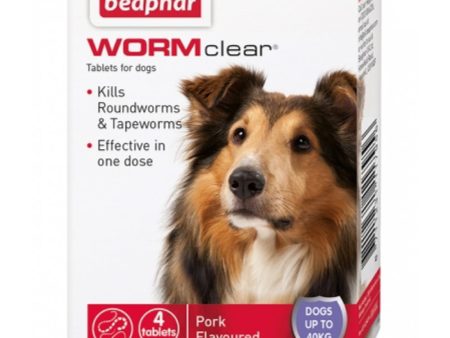 Beaphar WormClear Tablets For Large Dogs 4 tabs Hot on Sale