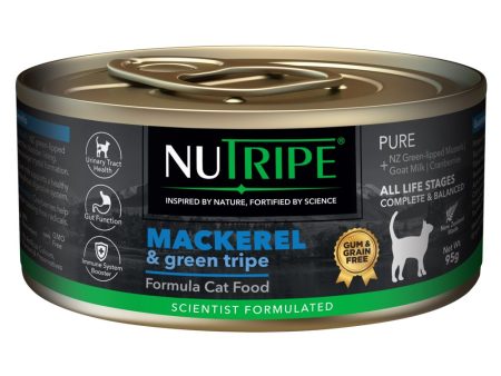 20% OFF: Nutripe Pure Mackerel & Green Tripe Gum & Grain-Free Canned CAT Food 95g Online Sale