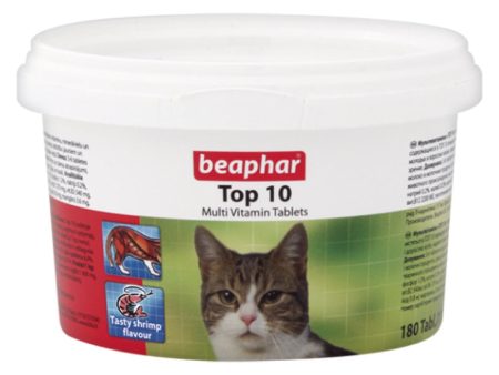 Beaphar Top 10 Multi-Vitamin Tablets Cats Supplement 180 Tabs For Discount