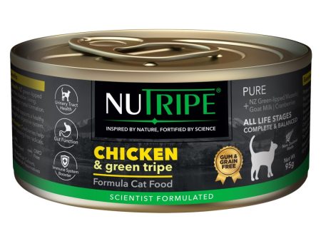 20% OFF: Nutripe Pure Chicken & Green Tripe Gum & Grain-Free Canned CAT Food 95g Supply