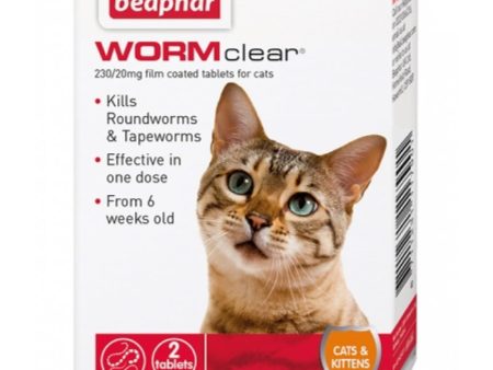 Beaphar WormClear Film Coated Tablets For Cats 2 tabs Supply