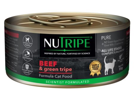 20% OFF: Nutripe Pure Beef & Green Tripe Gum & Grain-Free Canned CAT Food 95g For Cheap