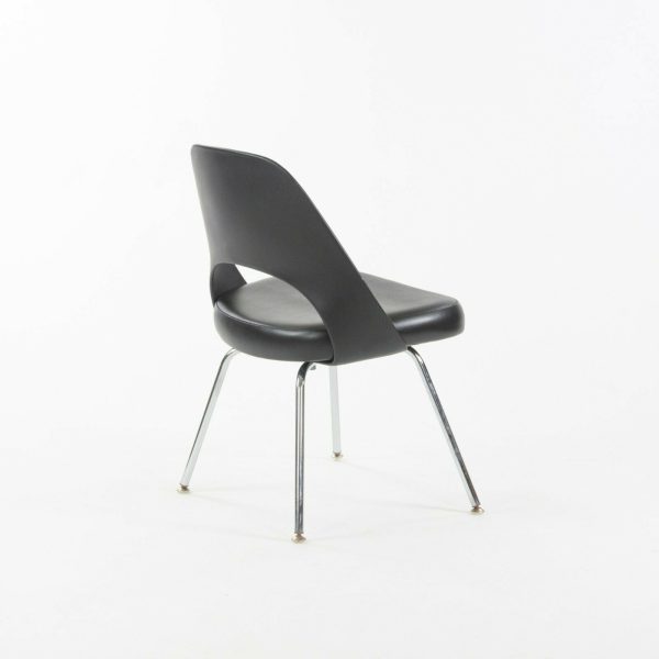 2014 Eero Saarinen for Knoll Executive Armless Dining Chair Black with Chrome Sale