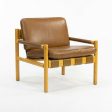 Pair 1976 Nicos Zographos Saronis Leather & Oak Lounge Chairs from Hugh Stubbins Library Online now