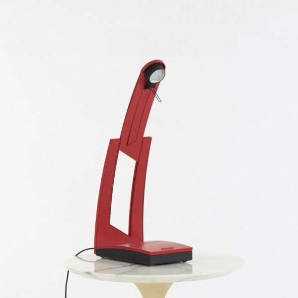 1980s Ferdinand Porsche PAF Design for Italia Luce Jazz Desk Lamp in Red 2x Available on Sale