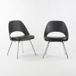 2014 Eero Saarinen for Knoll Executive Armless Dining Chair Black with Chrome Sale