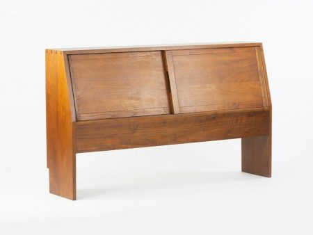 1950s George Nakashima Studio Full Size Dovetailed Walnut Headboard Bed Cabinet For Cheap