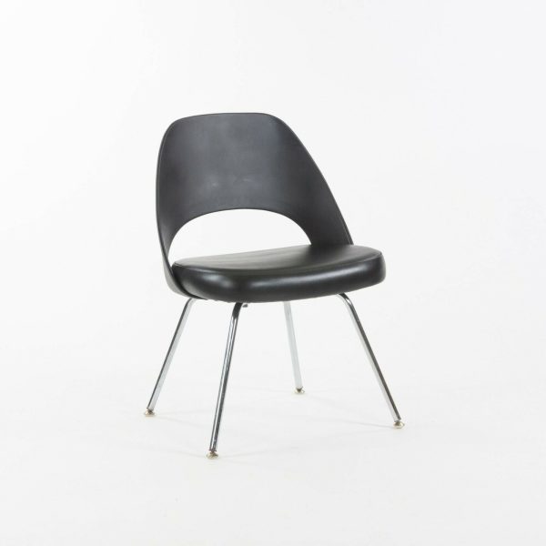 2014 Eero Saarinen for Knoll Executive Armless Dining Chair Black with Chrome Sale