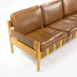 1976 Nicos Zographos Saronis Leather & Oak Sofa from Hugh Stubbins Library Supply