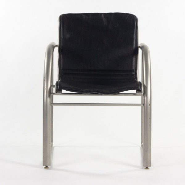 Prototype Richard Schultz 2002 Collection Stainless & Leather Dining Chair Supply