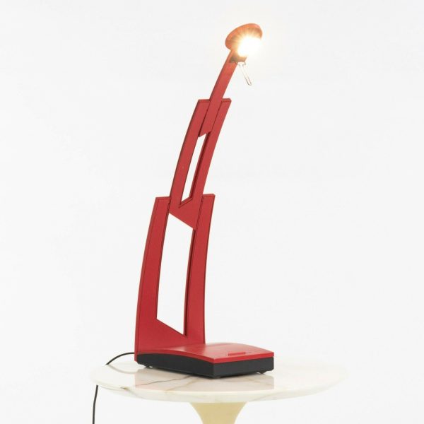 1980s Ferdinand Porsche PAF Design for Italia Luce Jazz Desk Lamp in Red 2x Available on Sale