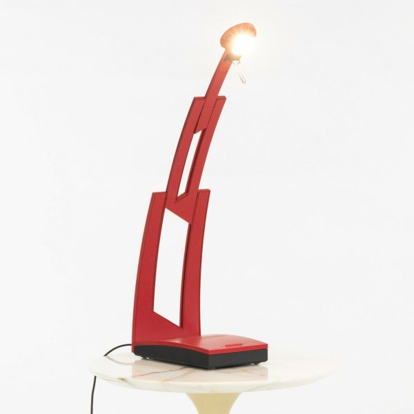 1980s Ferdinand Porsche PAF Design for Italia Luce Jazz Desk Lamp in Red 2x Available on Sale