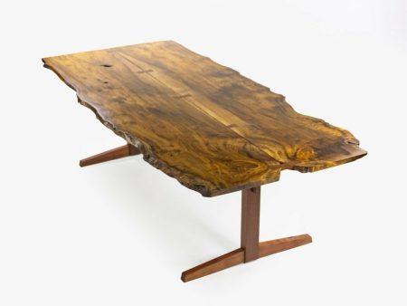 Mira Nakashima 96 x 46 inch Trestle Dining Table in Myrtle Burl Online Sale