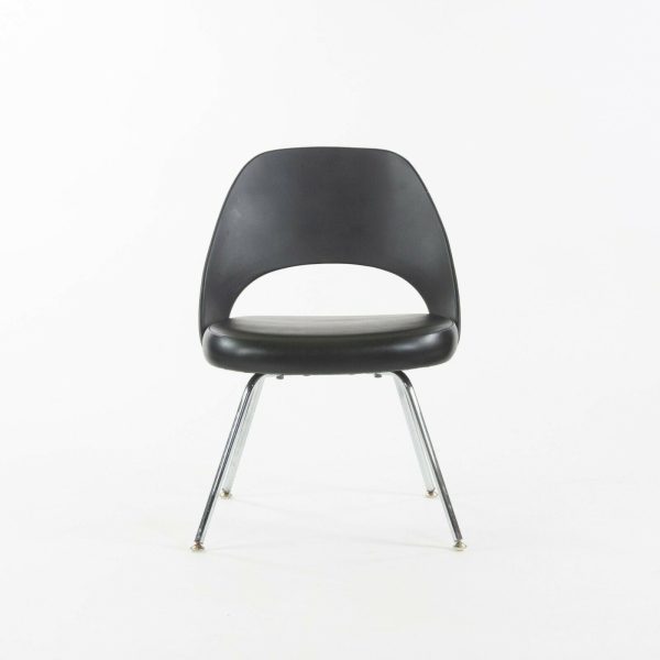 2014 Eero Saarinen for Knoll Executive Armless Dining Chair Black with Chrome Sale