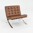 1990 Knoll Barcelona Lounge Chairs by Mies van der Rohe in Brown Leather and Stainless Model 250LS 4x Available Sale