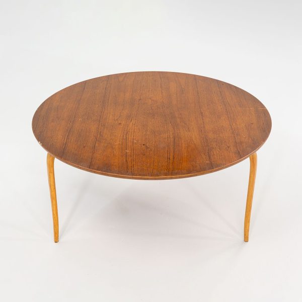 1970s Bruno Mathsson for Firma Karl Mathsson Annika Coffee Table with Round Teak Top, 37 inches Online now