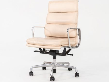 2010 Herman Miller Eames Soft Pad Executive Desk Chair in Wheat Leather with Pnuematic Base Hot on Sale