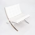 1960s Mies van der Rohe for Knoll Barcelona Lounge Chair and Ottoman in Sabrina White & Stainless Fully Restored Fashion