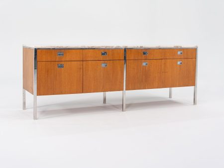 1960s Four Position Credenza Cabinet by Gordon Bunshaft and Davis Allen of SOM Design in Teak with Marble Top Hot on Sale