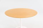 2009 Tulip Dining Table, Model 173O by Eero Saarinen for Knoll in White with Light Oak 42 inch Top Hot on Sale