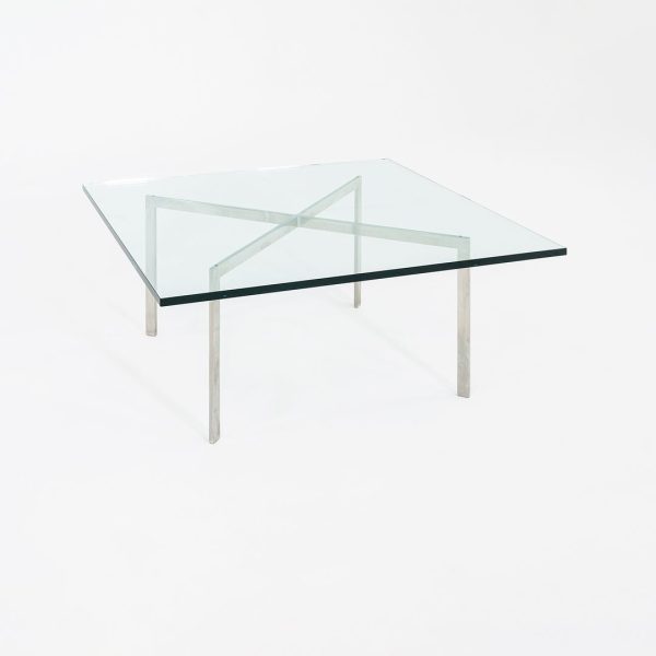 1960s Barcelona Coffee Table by Mies van der Rohe for Knoll in Glass and Stainless Steel Fashion