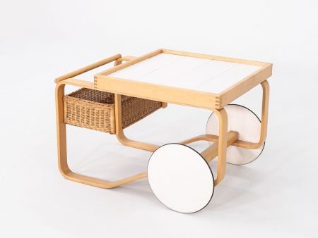 1970s Alvar and Aino Aalto for Artek Tea Trolley in Birch with Ceramic Tile on Sale