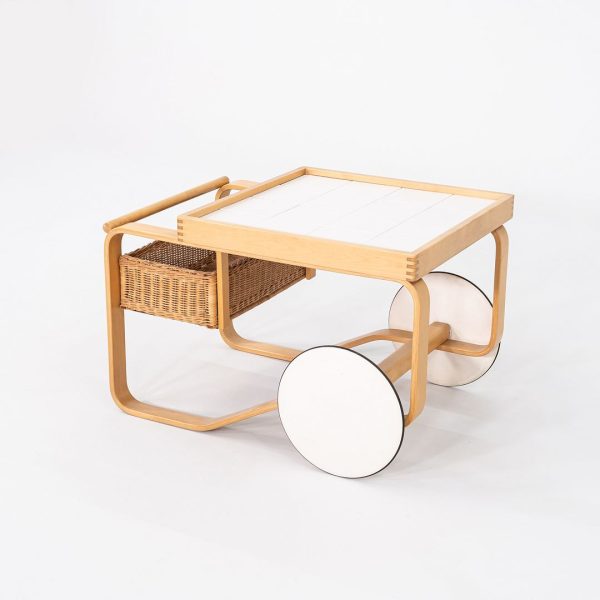 1970s Alvar and Aino Aalto for Artek Tea Trolley in Birch with Ceramic Tile on Sale