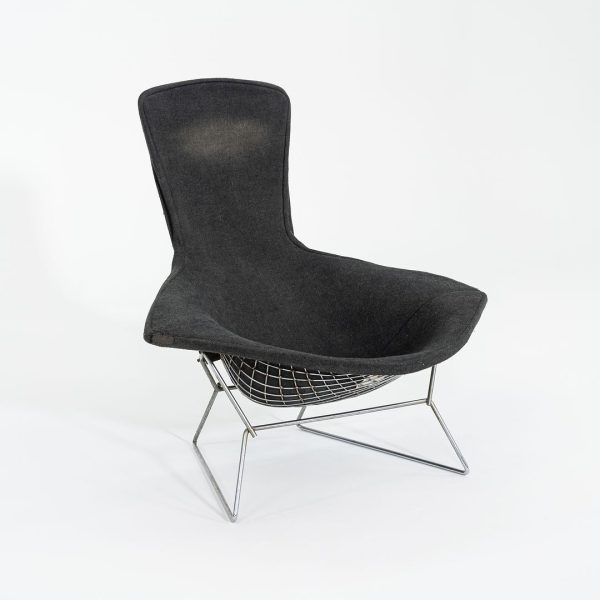 1961 423LU Bertoia Bird Chair
424YU Bertoia Bird Ottoman by Harry Bertoia for Knoll Steel, Rubber, Padding, Fabric Cheap