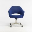 1974 Eero Saarinen for Knoll Rolling Executive Office Chair Original Blue Fabric Fashion