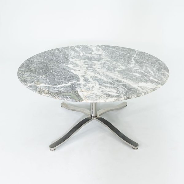 1990s Alpha Conference Table, Model TA.2.60M by Nicos Zographos for Zographos Designs in Polished Stainless Steel and Grey Marble Sale