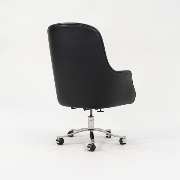 1990s Alpha Bucket Executive Chair by Nicos Zographos for Zographos Designs in Black Leather Sale