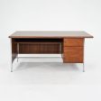 1960s Florence Knoll Executive Desk in Walnut and Chrome Cheap