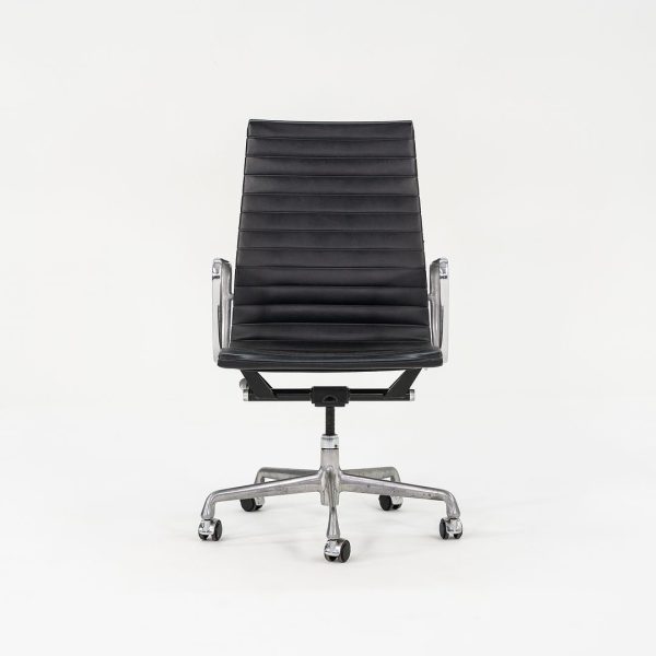 2010 Aluminum Group Executive Desk Chair by Ray and Charles Eames for Herman Miller in Black Naugahyde 2x Available Online now