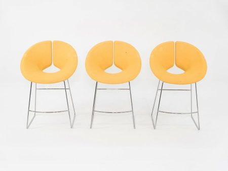 2005 Patrick Norguet for Artifort Apollo Counter Stool in Yellow Fabric 6x Available For Cheap