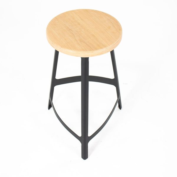 2010s Factory Counter Stool by Sean Dix in Wood and Steel 4x Available Cheap