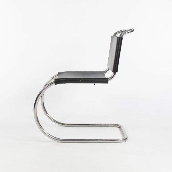 1980s MR10 and MR20 Chairs by Mies van der Rohe for Knoll in Black Leather Fashion