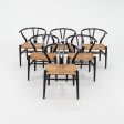 1960s Set of Six Hans Wegner for Carl Hansen & Son Wishbone Dining Chairs in Black Fashion