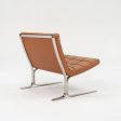 1960s Pair of CH28 Lounge Chairs by Nicos Zographos for Zographos Designs Ltd. in Cognac Leather and Stainless For Sale