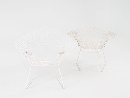 1980s Bertoia Diamond Chair, Model 421 by Harry Bertoia for Knoll Steel, Powdercoat, Plastic Sale