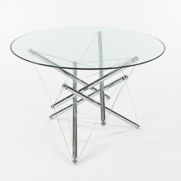 1980s Theodore Waddell for Cassina 714 Tensegrity Chromed Steel Dining Table Cheap