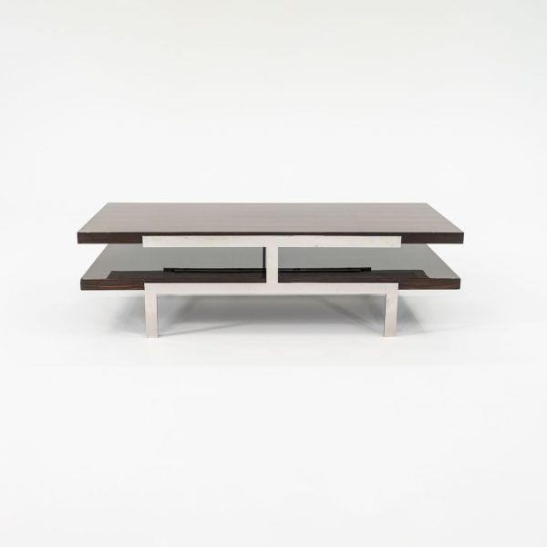 2011 Tara Coffee Table by Deirdre Jordan and Vincente Jimenez of Troscan Design for Holly Hunt in Rosewood and Polished Steel For Cheap