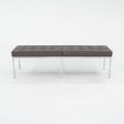 2022 Florence Knoll Three Seat Bench in Dark Brown Leather and Chrome Online