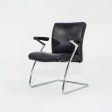 2003 Walter Knoll Art Collection Dining Arm Chairs in Black Leather 4x Available For Cheap