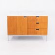 1981 Florence Knoll Two-Position Credenza   Cabinet in Oak and Marble on Sale