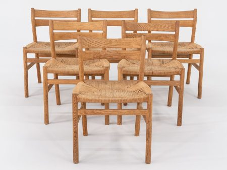 1960s Set of Six Borge Mogensen for Haarby C.M. Madsen Model BM1 Dining Chairs in Oak Cheap