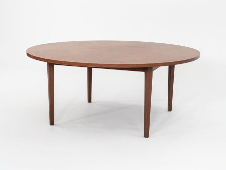 1960s Round American Modern Walnut Dining   Conference Table 72 inch Sale