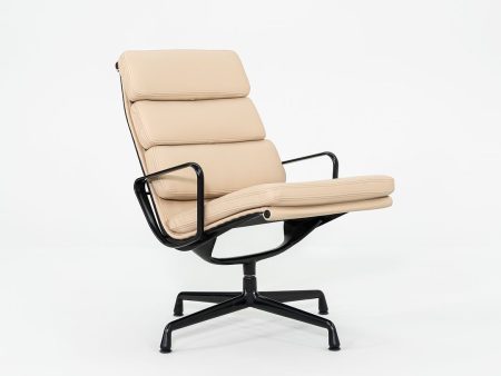 2010s Herman Miller Eames Soft Pad Lounge Chair with Black Frame and Tan Leather Supply