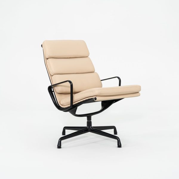 2010s Herman Miller Eames Soft Pad Lounge Chair with Black Frame and Tan Leather Supply