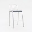 2022 Nine-O Bar Stool by Ettore Sottsass for Emeco in Brushed Aluminum with Grey Seat 21x Available Fashion