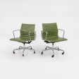 2007 Eames Aluminum Group Management Desk Chair by Charles and Ray Eames for Herman Miller in Green Leather Sets Available Hot on Sale